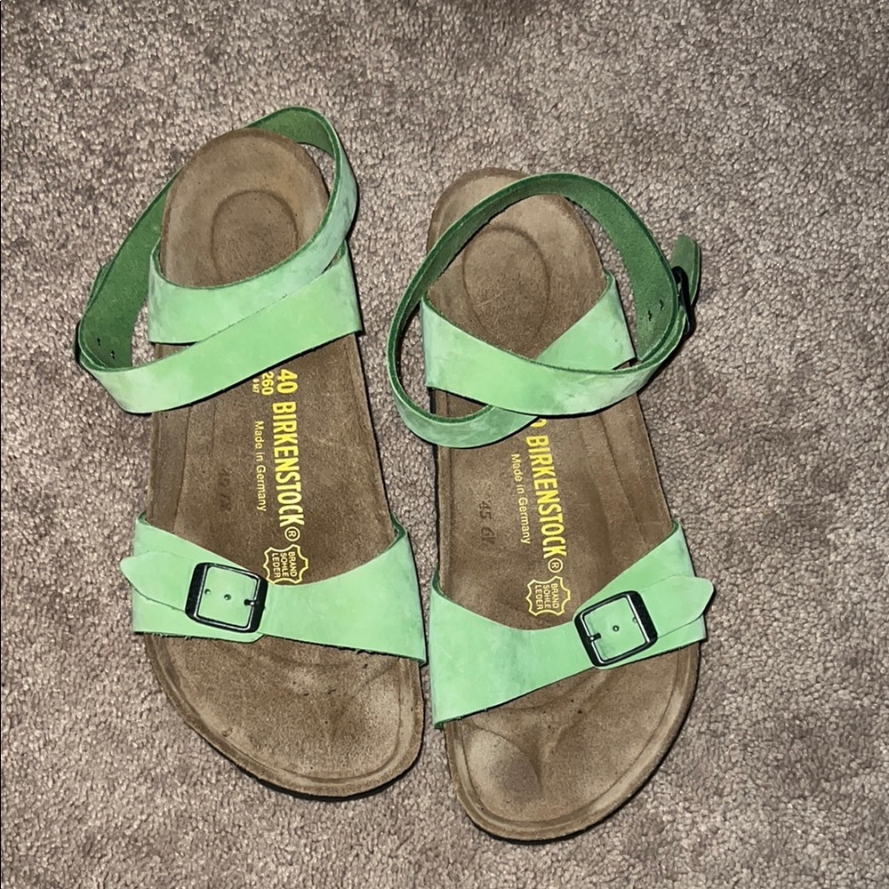 Birkenstock Isis Green Cactus Nubuck Leather Gladiator Sandals Size 40 US 9-9.5